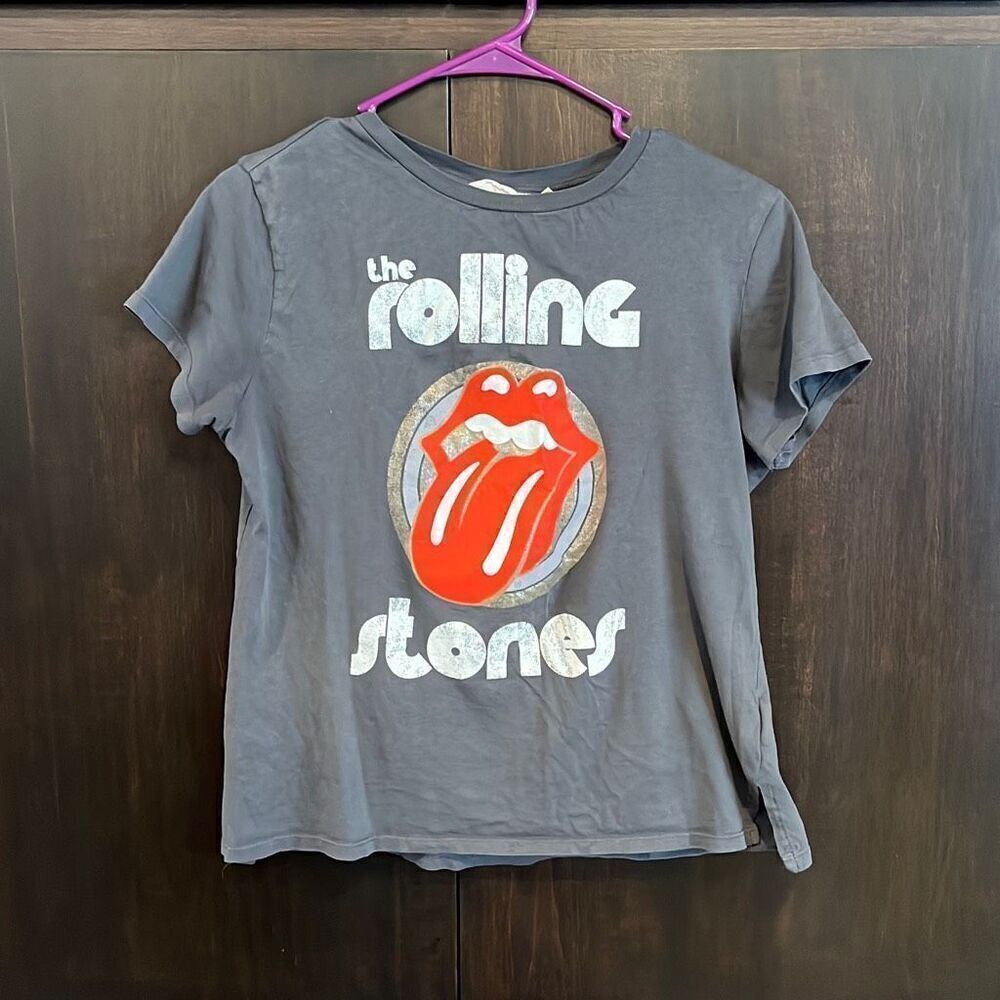 L.O.G.S H&M Rolling Stones Shorter Gray T-Shirt Small‎